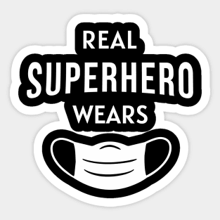 Real Superhero Wears Mask Sticker